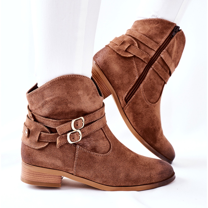 Vinceza Botas cálidas de ante para mujer Beige Castlerock marrón 4