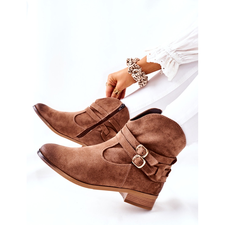 Vinceza Botas cálidas de ante para mujer Beige Castlerock marrón 6