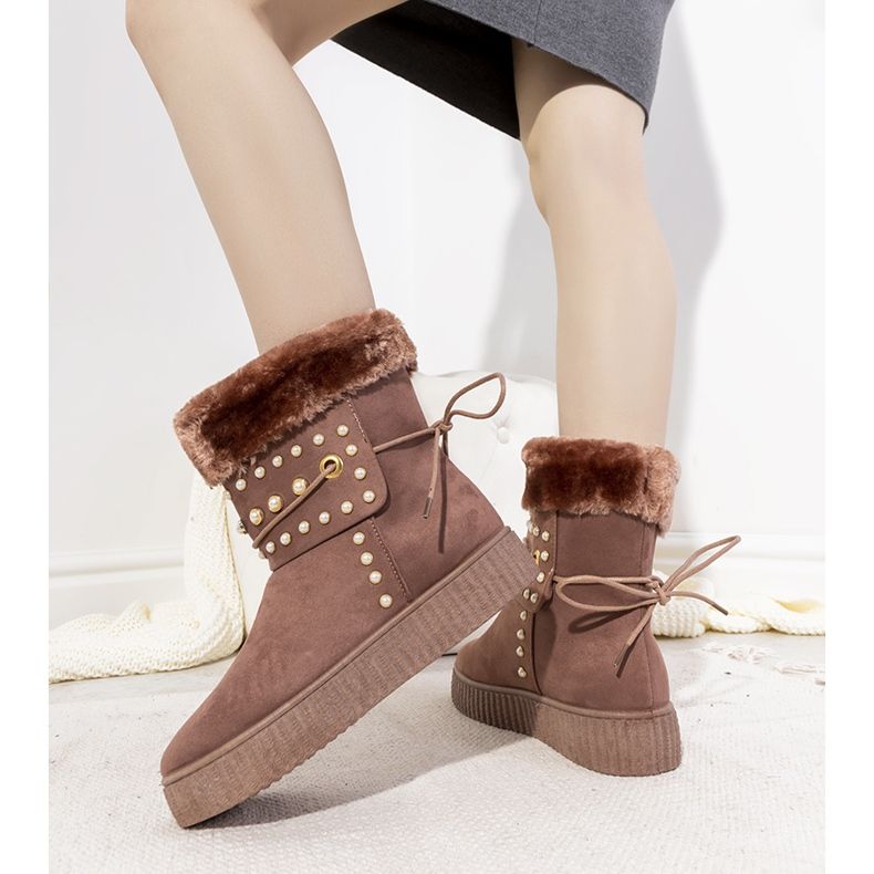 Botas de nieve mujer Almendra rosa 1