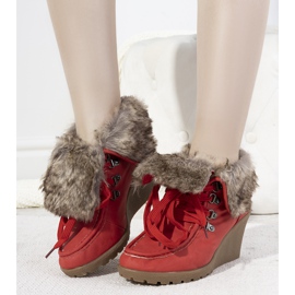 Botas de cuña rojas con pelo Callas rojo 2
