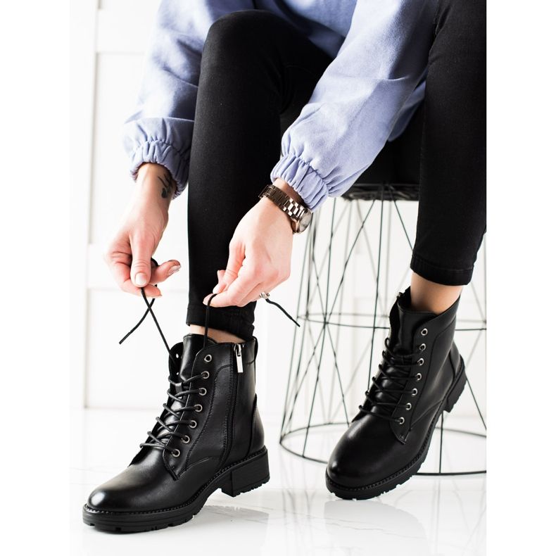 W. Potocki Tramperos negros de cuero Eco Potocki 2 W. Potocki Tramperos negros de cuero Eco Potocki 2