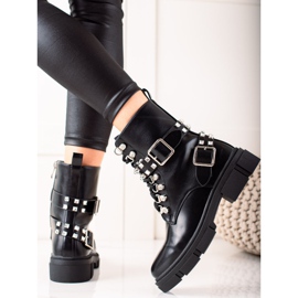 TRENDI Trabajadores con estilo con diamantes de imitación negro 1