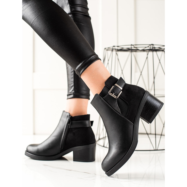 Anesia Paris Botas casuales de tacón bajo negro 2