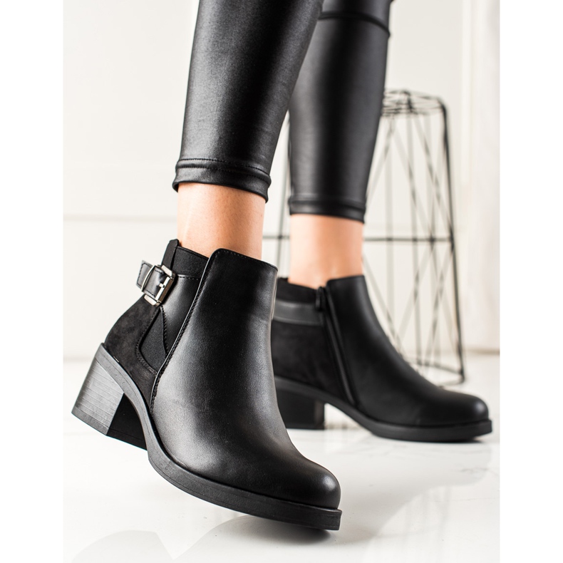 Anesia Paris Botas casuales de tacón bajo negro 1