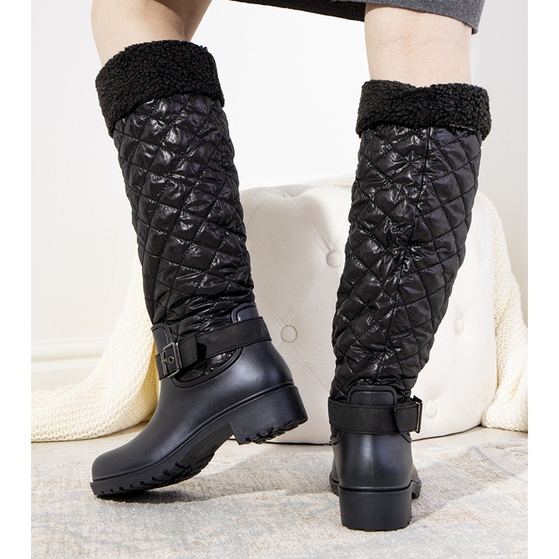 Botas de lluvia negras con parte superior acolchada de Ninfa negro 1