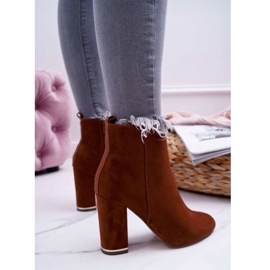 Botas de tacón alto color camel para mujer marrón 3