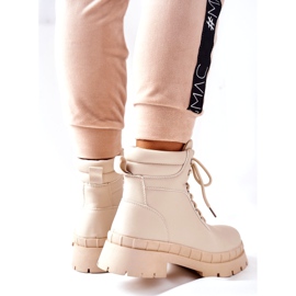 Ideal Shoes Botas Timberki Traperki Beżowe Mustgrow beige 4