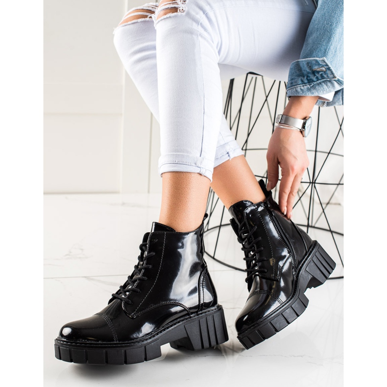 Goodin Botas de trampero clásicas en la plataforma negro 2