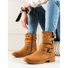 Renda Botas de ante camel con hebilla decorativa marrón 2