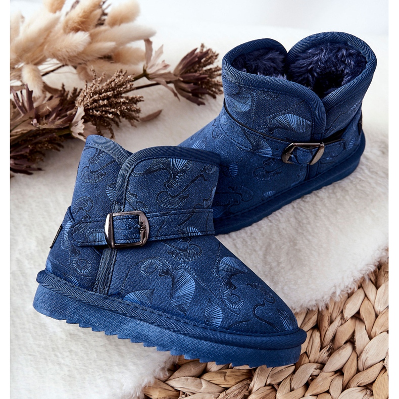 Botas de nieve para niños con piel Azul Marino Kawai 2 Botas de nieve para niños con piel Azul Marino Kawai 2