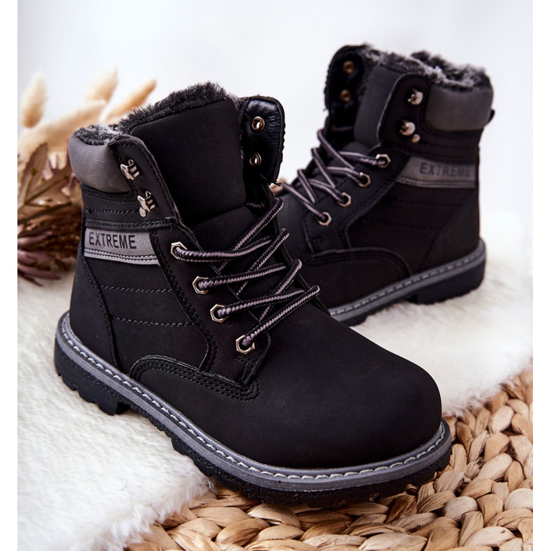 PA1 Tumbas de tramperos calentadas negras para niños negro 2