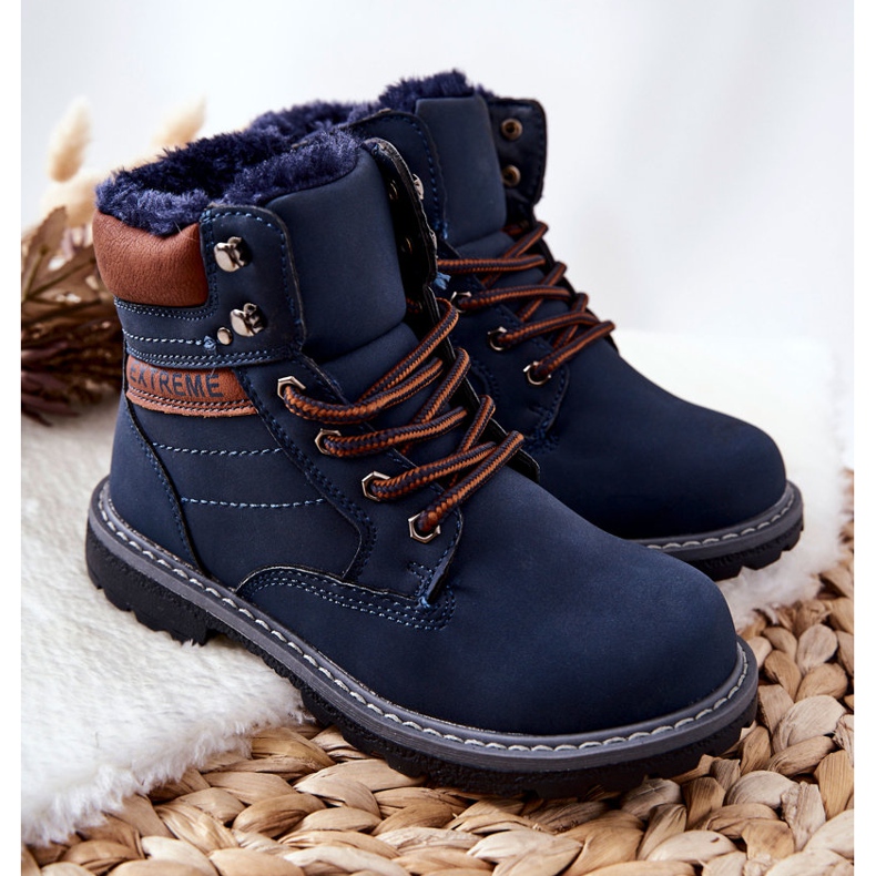 PA1 Niños Warm Trappers Azul Marino Graves marrón 1