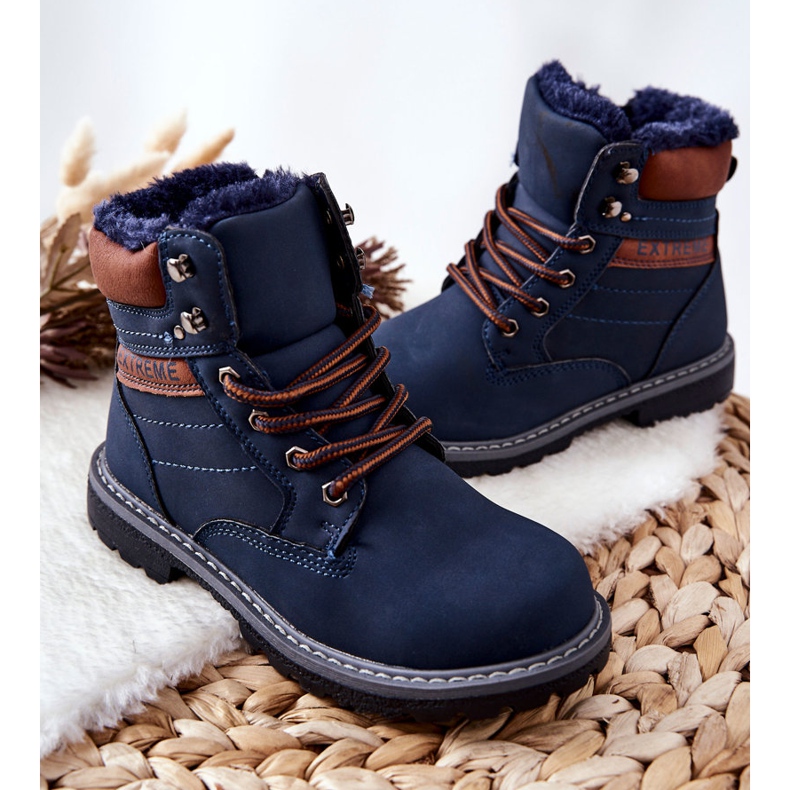 PA1 Niños Warm Trappers Azul Marino Graves marrón 2