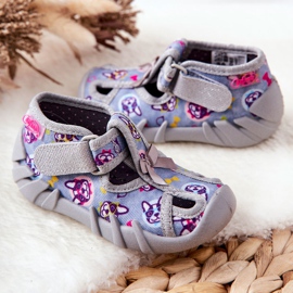 BEFADO S.A. Pantuflas Inblu Con Velcro 190P093 Gris-Azul 5