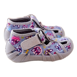 BEFADO S.A. Pantuflas Inblu Con Velcro 190P093 Gris-Azul 2