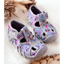 BEFADO S.A. Pantuflas Inblu Con Velcro 190P093 Gris-Azul 3