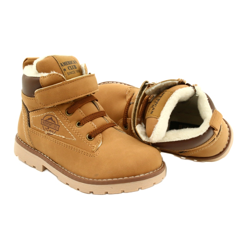 Trabajadores aislados con Fur American Club GC29 / 21 Camel beige marrón amarillo 5