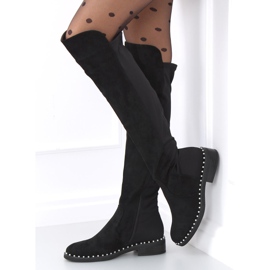 Botas mosqueteras con perlas Verso Black negro 2