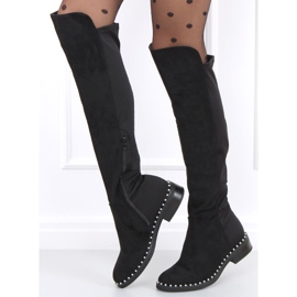 Botas mosqueteras con perlas Verso Black negro 1