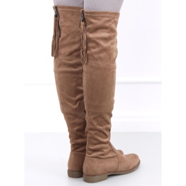 Botas por encima de la rodilla con flecos Toum Khaki caqui 1
