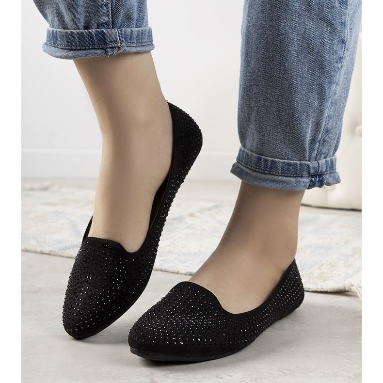 Bailarinas negras adornadas con circonita Harriette negro 1