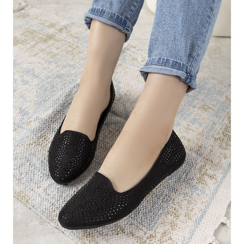 Bailarinas negras adornadas con circonita Harriette negro 2