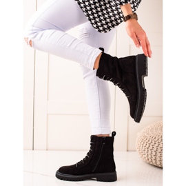 TRENDI Botas negras con cordones negro 2