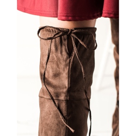 TRENDI Botas cómodas por encima de la rodilla marrón 1
