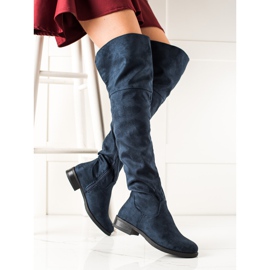 TRENDI Botas con estilo sobre la rodilla azul marino 2