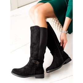 TRENDI Botas casuales con hebilla negro 3