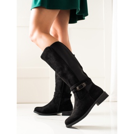 TRENDI Botas casuales con hebilla negro 1