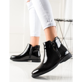 TRENDI Botas clásicas lacadas negro 3