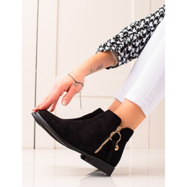 Super Me Botas con cremallera dorada negro 3