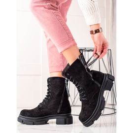 Bona Botas negras con cremallera decorativa negro 1