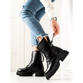 Bona Botas negras con cremallera decorativa negro 1