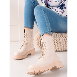 Bona Botas beige Trappers de cuero ecológico 3