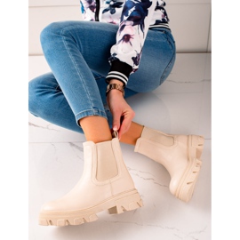 Seastar Botas Chelsea de moda en la plataforma beige 1