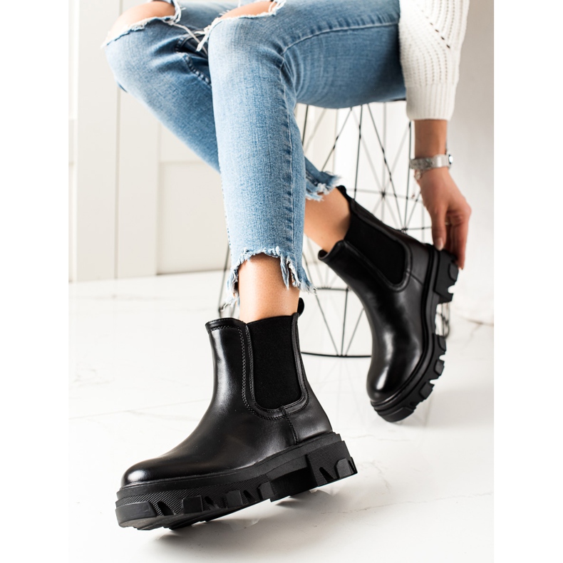 Seastar Botas Chelsea de moda en la plataforma negro 1