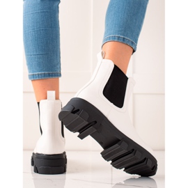 Seastar Botas Chelsea de moda en la plataforma blanco 3
