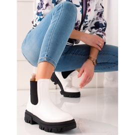 Seastar Botas Chelsea de moda en la plataforma blanco 4