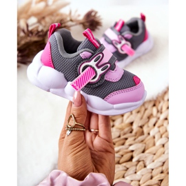 BEFADO S.A. Zapatilla Deportiva Infantil Con Velcro Befado 516P091 Gris-Rosa rosado 5