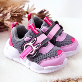 BEFADO S.A. Zapatilla Deportiva Infantil Con Velcro Befado 516P091 Gris-Rosa rosado 7