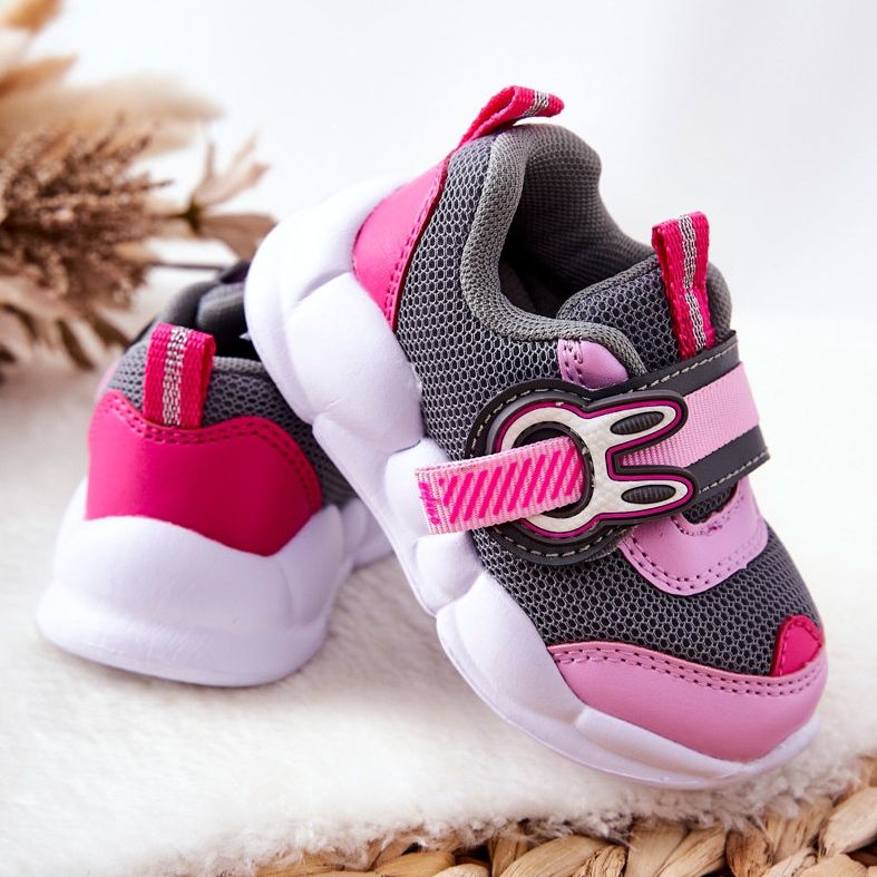 BEFADO S.A. Zapatilla Deportiva Infantil Con Velcro Befado 516P091 Gris-Rosa rosado 2