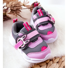 BEFADO S.A. Zapatilla Deportiva Infantil Con Velcro Befado 516P091 Gris-Rosa rosado 4