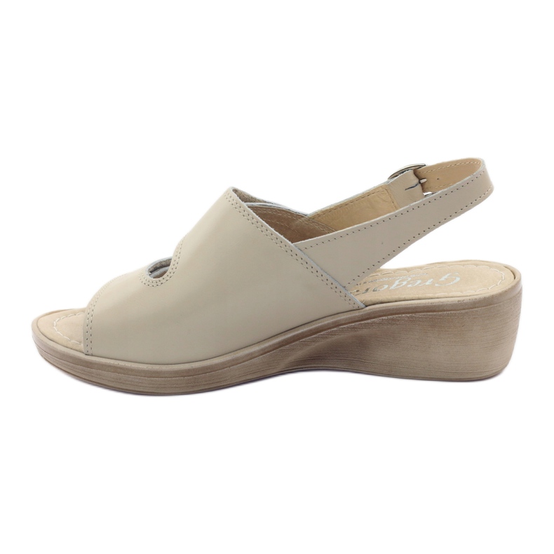 Sandalias mujer cuña Gregors 592 beige 2