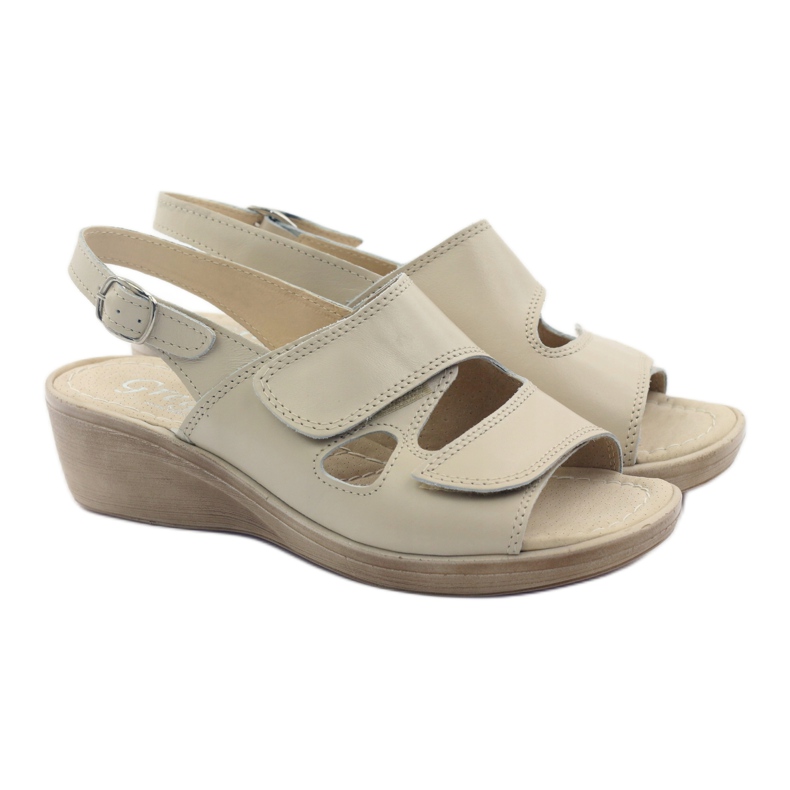 Sandalias mujer cuña Gregors 592 beige 4