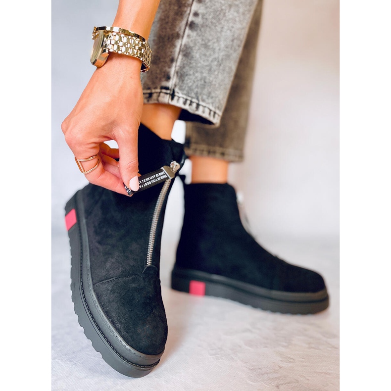 Botas planas de ante Pitt Black negro 2