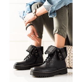 TRENDI Botas con caña vuelta negro 1