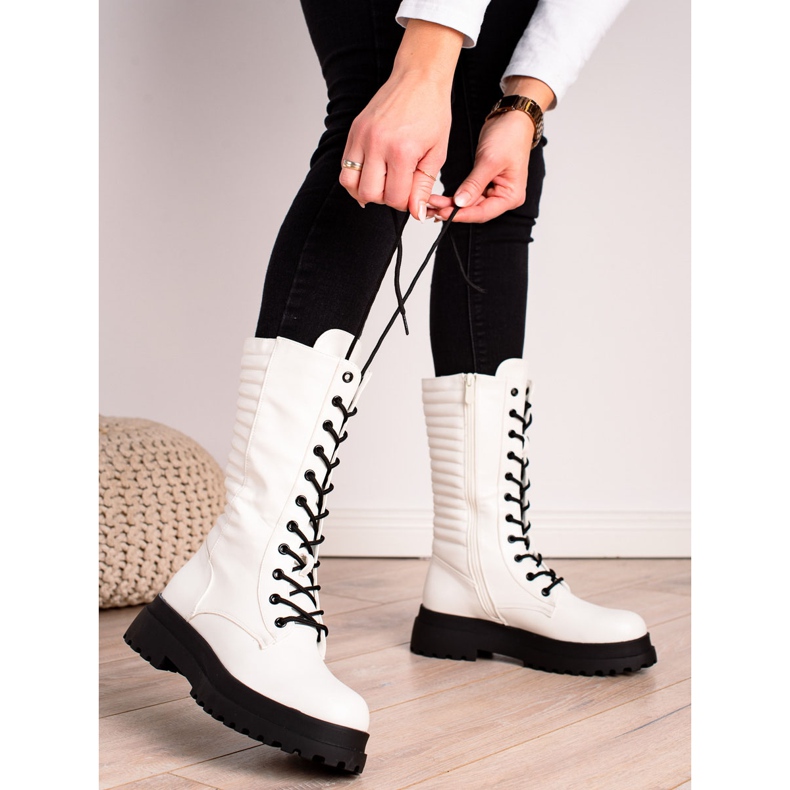 Seastar Botas de cuero ecológico blancas blanco 1 Seastar Botas de cuero ecológico blancas blanco 1