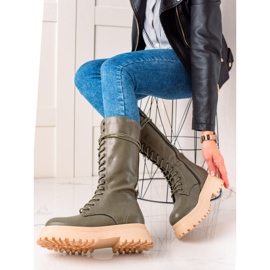 Seastar Botas altas con cuero ecológico caqui verde 1